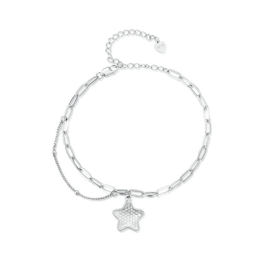 BSB137 925 Sterling Silver Sparkling Star Bracelet - Bracelets by buy2fix | Online Shopping UK | buy2fix