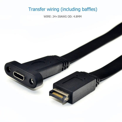 USB 3.1 Type-E To USB-C / Type-C Connector Front Panel Header 0.3m High Profile Bracket - Cable & Adapters by buy2fix | Online Shopping UK | buy2fix