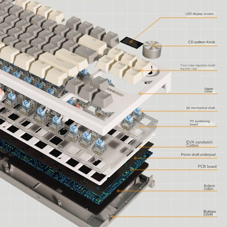 LANGTU LT84 Mechanical Luminous Keyboard, Style: Wired Single-mode Silver Gray Shaft (Nightfall) - Wired Keyboard by LANGTU | Online Shopping UK | buy2fix