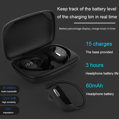 TWS Ear-mounted Noise Reduction LED Dual-battery Display Bluetooth Earphones(T16 Black) - TWS Earphone by buy2fix | Online Shopping UK | buy2fix