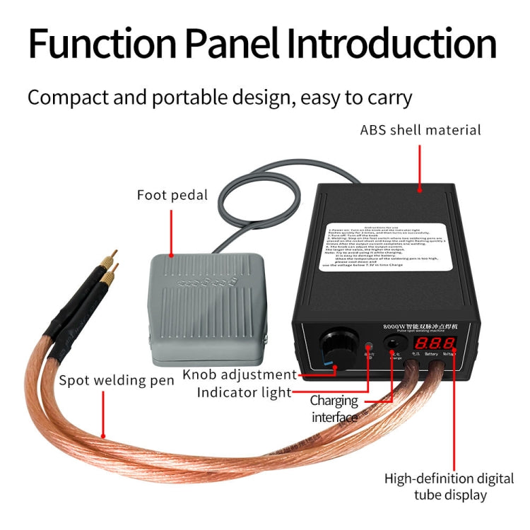 8000W High Power 18650 Battery Handheld Spot Welding Machine, Style: Footswitch Version US Plug - Others by buy2fix | Online Shopping UK | buy2fix