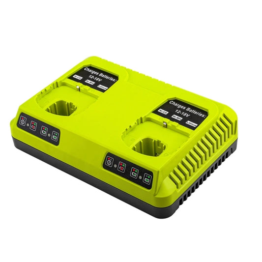 For RYOBI P108 / P117 12-18V Lithium Nickel Battery Dual Port Charger, Plug: UK - Electric Saws & Accessories by buy2fix | Online Shopping UK | buy2fix