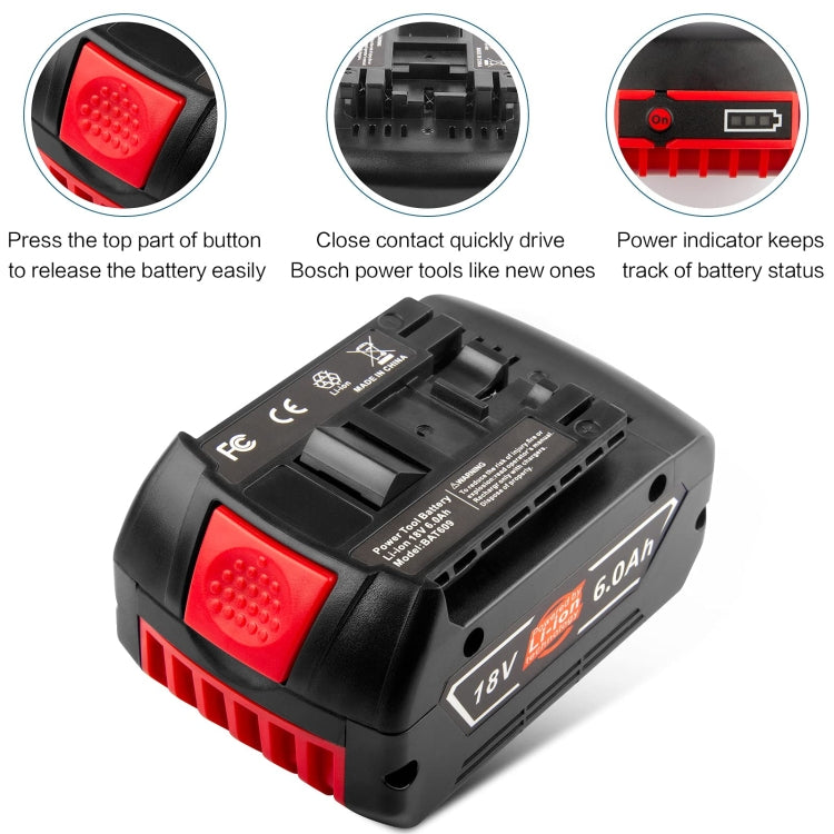 4000mAh 18V Electric Tool Battery Electrical Drilling Spare Battery, For Bosch BSH180 / CAG180-01 / CCS180 / CCS180B / CCS180K - Electric Saws & Accessories by buy2fix | Online Shopping UK | buy2fix