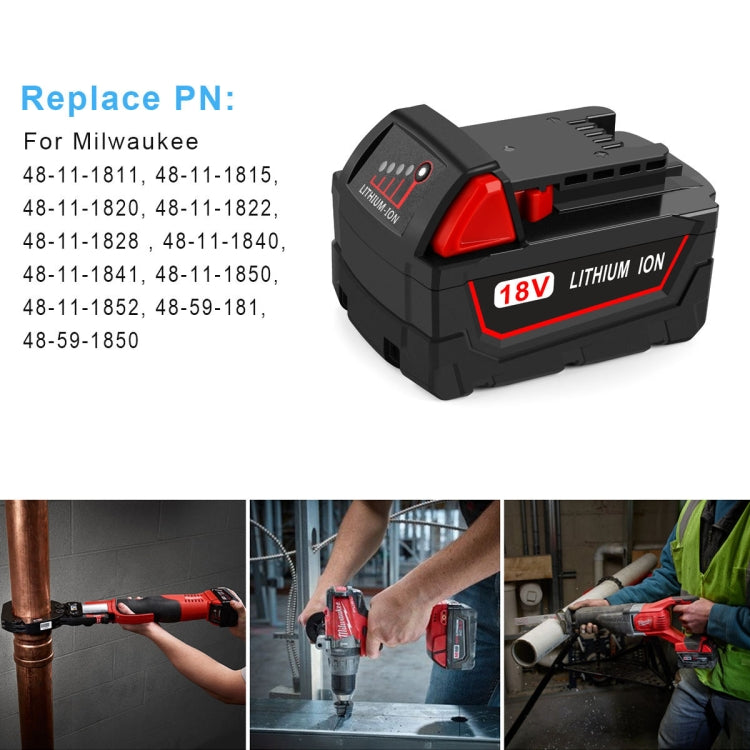 4.0Ah For Milwaukee 48-11-1811 / 48-11-1815 / 48-11-1820 18V Power Lithium Battery Electric Tool Accessories - Electric Saws & Accessories by buy2fix | Online Shopping UK | buy2fix