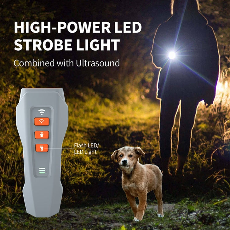 LED Flashing Light Handheld Ultrasonic Bark Arrester Frequency Conversion Dog Training Device(Black+Orange) - Training Aids by buy2fix | Online Shopping UK | buy2fix