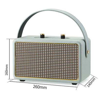 Leather Texture Portable Wooden Home Karaoke Bluetooth Speaker, Color: Gray+Dual-microphone - Desktop Speaker by buy2fix | Online Shopping UK | buy2fix