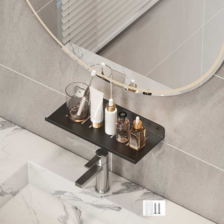 Faucet Rack Home Bathroom Vanity Shelf No Hole Storage Shelf, Length: 30cm (Black) - Shelves by buy2fix | Online Shopping UK | buy2fix