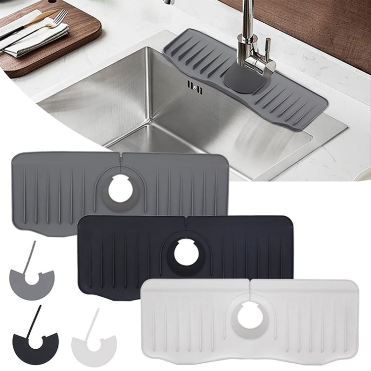 Bathroom Kitchen Silicone Faucet Anti-Splash Drain Mat, Color: White(37x14.7x2cm) - Faucets & Accessories by buy2fix | Online Shopping UK | buy2fix
