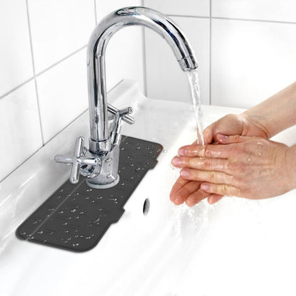 Kitchen Bath Faucet Silicone Drain Mat Sink Splash Proof Silicone Pad(Gray) - Faucets & Accessories by buy2fix | Online Shopping UK | buy2fix