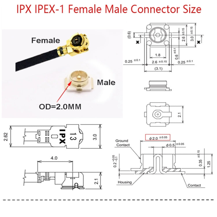 1 In 4 IPX To SMAJ RG178 Pigtail WIFI Antenna Extension Cable Jumper(15cm) - Connectors by buy2fix | Online Shopping UK | buy2fix