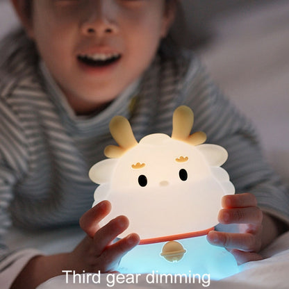 Dragon Silicone Sleeping Night Light Childrens Gift USB Rechargeable Ambient Lantern, Style: Pat Model(Colorful+Warm Yellow Light) - Night Lights by buy2fix | Online Shopping UK | buy2fix