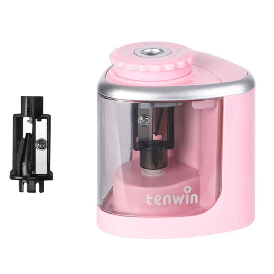 TENWIN Electrical Pencil Sharpener Student Stationery Semi-Automatic Sharpeners Battery Model(Pink) - Pencil Sharpener by TENWIN | Online Shopping UK | buy2fix