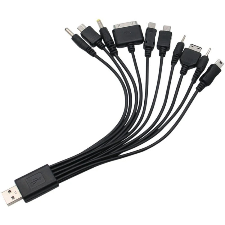 10 In 1 Multifunction USB Charging Cable For IPhone / PSP / Camera / Nokia / HTC / LG / Samsung(Black) - Multifunctional Cable by buy2fix | Online Shopping UK | buy2fix