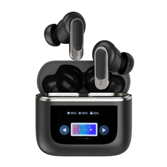 Color Screen Touch ANC Active Noise Reduction LCD Wireless Bluetooth Earphones(Black) - Bluetooth Earphone by buy2fix | Online Shopping UK | buy2fix