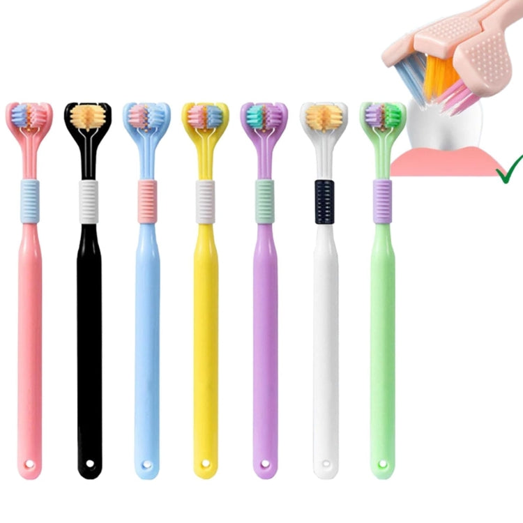 YALINA Three Sided Toothbrush Soft Hair 360 Degree V Shaped Toothbrush A22 Kids Yellow - Toothbrushes by YALINA | Online Shopping UK | buy2fix