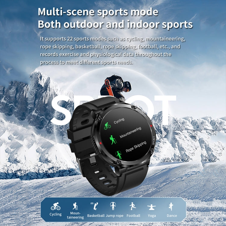 T30 1.6-inch Outdoor Sports Waterproof Smart Music Bluetooth Call Watch, Color: Black Net+Silicone - Smart Watches by buy2fix | Online Shopping UK | buy2fix