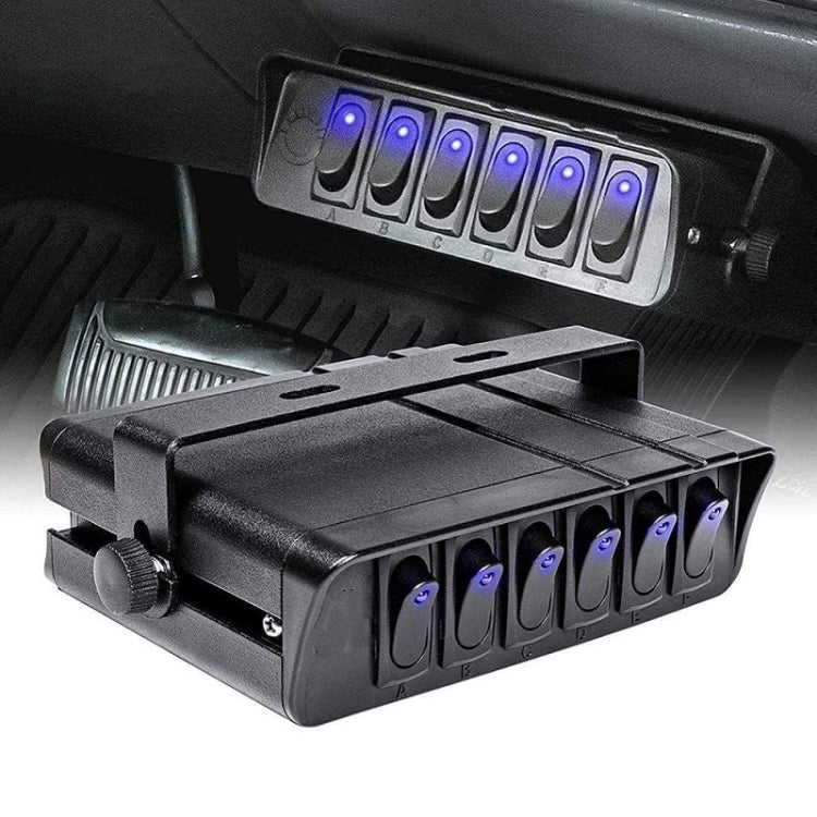 12V Ship Car 6-digit 3PIN Switch Panel Control System With Wiring(Blue Light) - Car Switches by buy2fix | Online Shopping UK | buy2fix