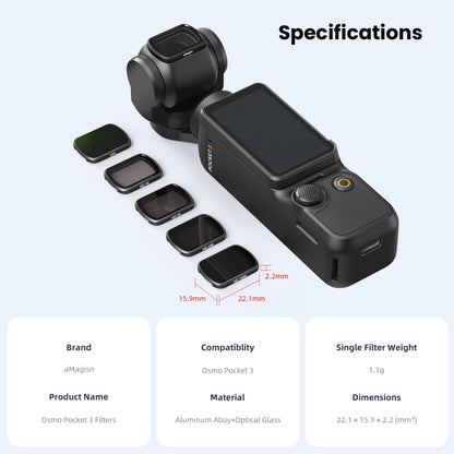 For DJI Osmo Pocket 3 aMagisn HD Double Sided Coated Filters Sports Camera Protective Goggles, Style: CPL - Lens Accessories by aMagisn | Online Shopping UK | buy2fix