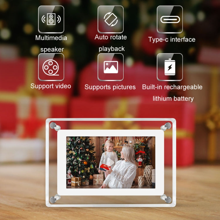 5 Inch HD Digital Photo Frame Crystal Advertising Player 1080P Motion Video Picture Display Player(UK Plug) - 1.5-7.0 inch by buy2fix | Online Shopping UK | buy2fix