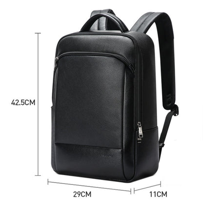 Bopai 61-123311 Large-Capacity First-Layer Cowhide Business Laptop Backpack(Black) - Backpack by Bopai | Online Shopping UK | buy2fix