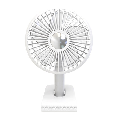 Car Clip-On Rechargeable Electric Oscillating Head Fan With Light(White) - Heating & Fans by buy2fix | Online Shopping UK | buy2fix