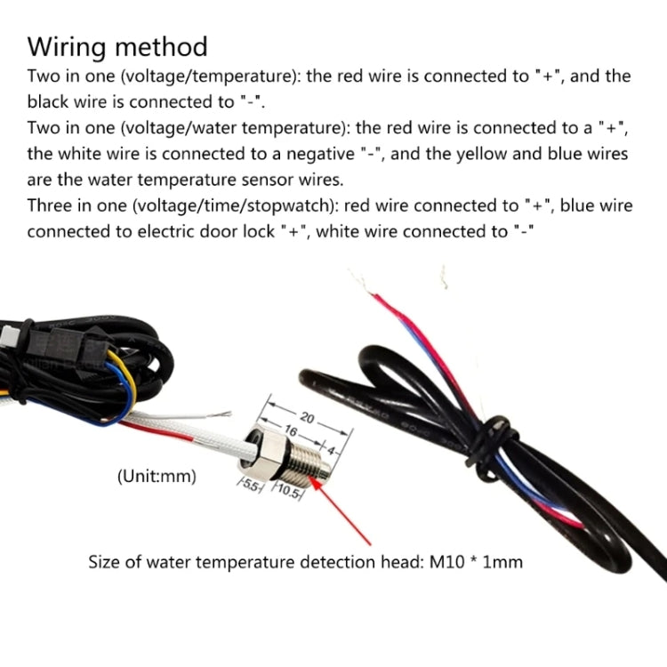 Compact LED Digital Display Time Voltmeter, Specification: 2 in 1 Temperature Red - Electrical Instruments by buy2fix | Online Shopping UK | buy2fix