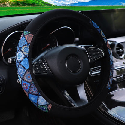 Color-blocked Neoprene Elastic Steering Wheel Cover Without Inner Ring(Random Pattern Delivery) - Steering Wheel Accessories by buy2fix | Online Shopping UK | buy2fix