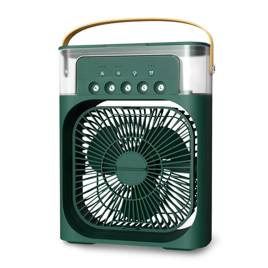 Five-hole Spray Small Fan Humidifier Air Conditioner With LED Night Light(Green) - Electric Fans by buy2fix | Online Shopping UK | buy2fix