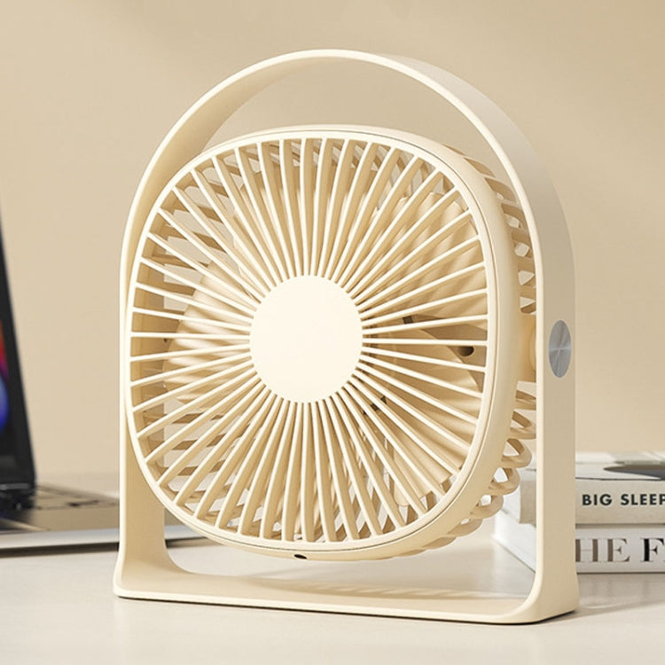 Lightweight USB Charging Nightlight Desktop Fan Summer Office Student Outdoor Multifunctional Small Fan(Beige) - Electric Fans by buy2fix | Online Shopping UK | buy2fix