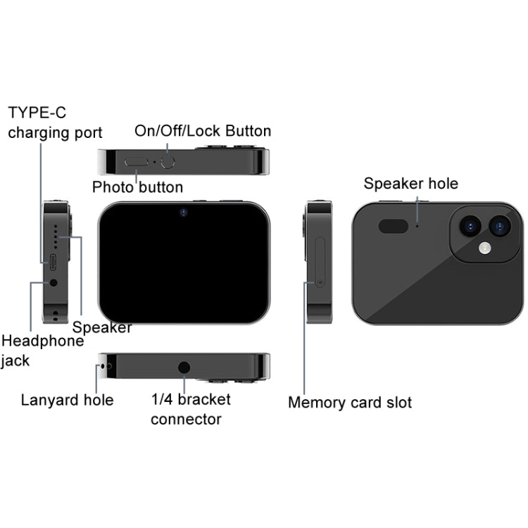 D6 CCD HD Digital Camera Movie Music Smart Camera Touch Screen Student Card Video Recorder, Excluding Memory(Black) - Video Cameras by buy2fix | Online Shopping UK | buy2fix