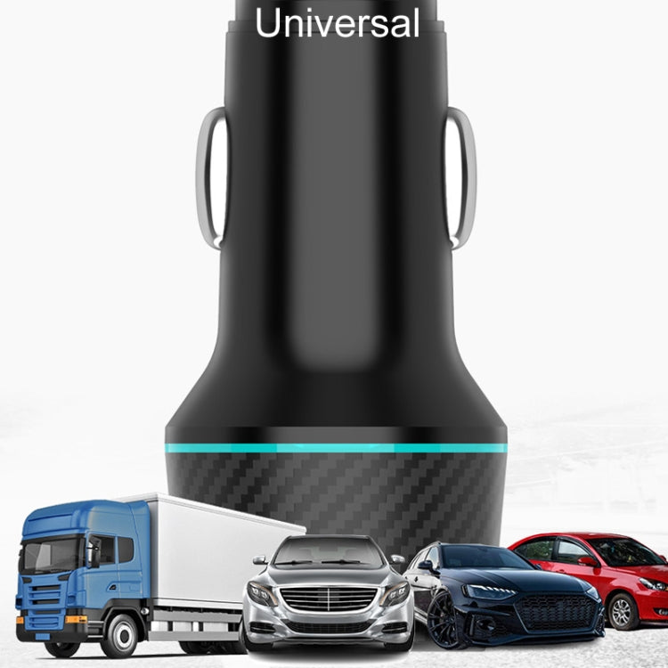 QIAKEY Dual Fast Charging Charger One To Two Cigarette Lighter, Size: TH218 36W(Black) - Car Charger by QIAKEY | Online Shopping UK | buy2fix