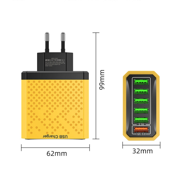 6-Ports Multifunctional Quick Charging USB Travel Charger Power Adapter, Model: Black US Plug - USB Charger by buy2fix | Online Shopping UK | buy2fix