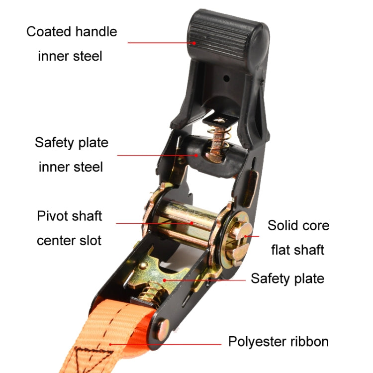 Motorcycle Ratchet Tensioner Cargo Bundling And Luggage Fixing Straps, Specification: Orange 4m - Towing Bars by buy2fix | Online Shopping UK | buy2fix