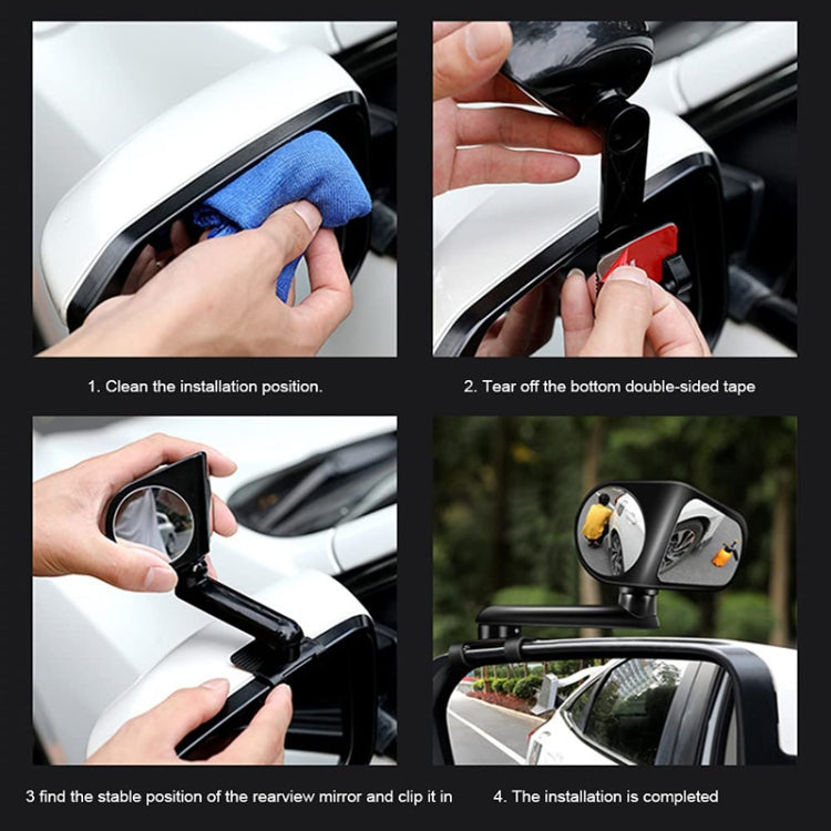 Car Auxiliary Mirror Multi-Function Wide-Angle Rear View Reversing Mirror(Black Left) - Convex Mirror & Accessories by buy2fix | Online Shopping UK | buy2fix