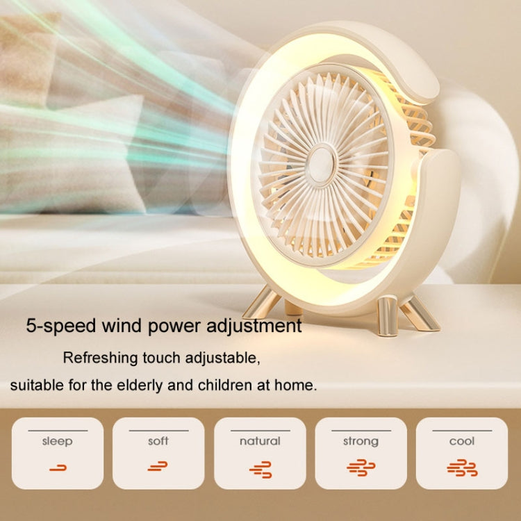 USB Charging Desktop Fan With Light Student Dormitory Light Sound Office Aroma Desktop Fan(Pink) - Electric Fans by buy2fix | Online Shopping UK | buy2fix