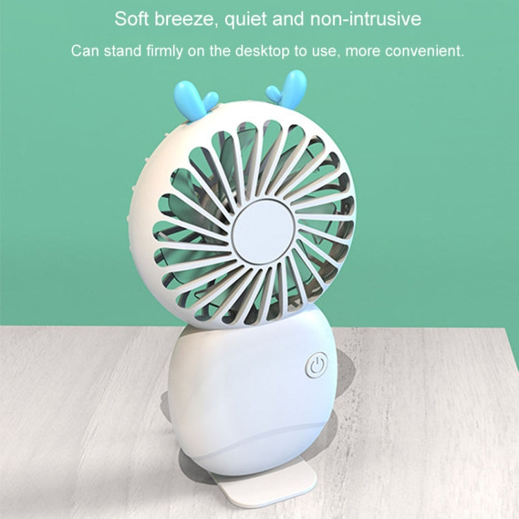 Summer Cartoon Pocket Handheld Stand Fan Rechargeable Silent Mini Fan(Green) - Electric Fans by buy2fix | Online Shopping UK | buy2fix