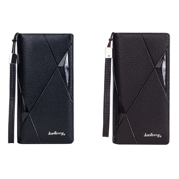 Baellerry S1240 Lychee Pattern Business Casual Zipper Long Wallet Multi-card Slot Clutch Bag(Black) - Wallets by Baellerry | Online Shopping UK | buy2fix