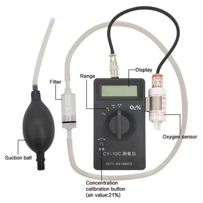 CY-12C Portable Oxygen Analyzer Full Range Oxygen Measurement Device - Gas Monitor by buy2fix | Online Shopping UK | buy2fix