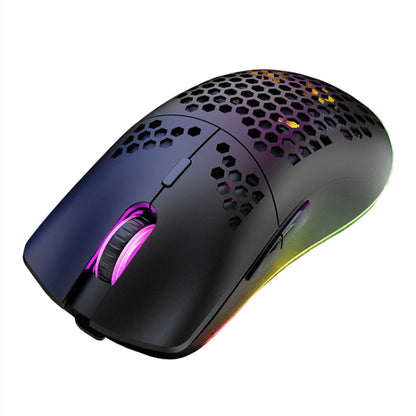 XUNSVFOX XYH80 Hollow Hole Rechargeable Wireless Gaming Mouse RGB Light Computer Office Mouse(Black) - Wireless Mice by XUNSVFOX | Online Shopping UK | buy2fix