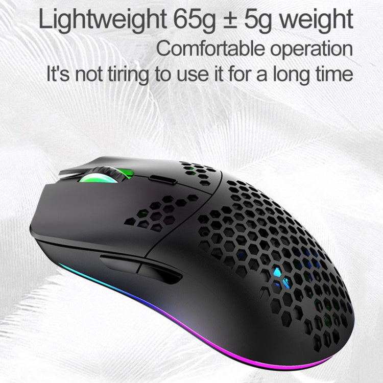 XUNSVFOX XYH80 Hollow Hole Rechargeable Wireless Gaming Mouse RGB Light Computer Office Mouse(Black) - Wireless Mice by XUNSVFOX | Online Shopping UK | buy2fix