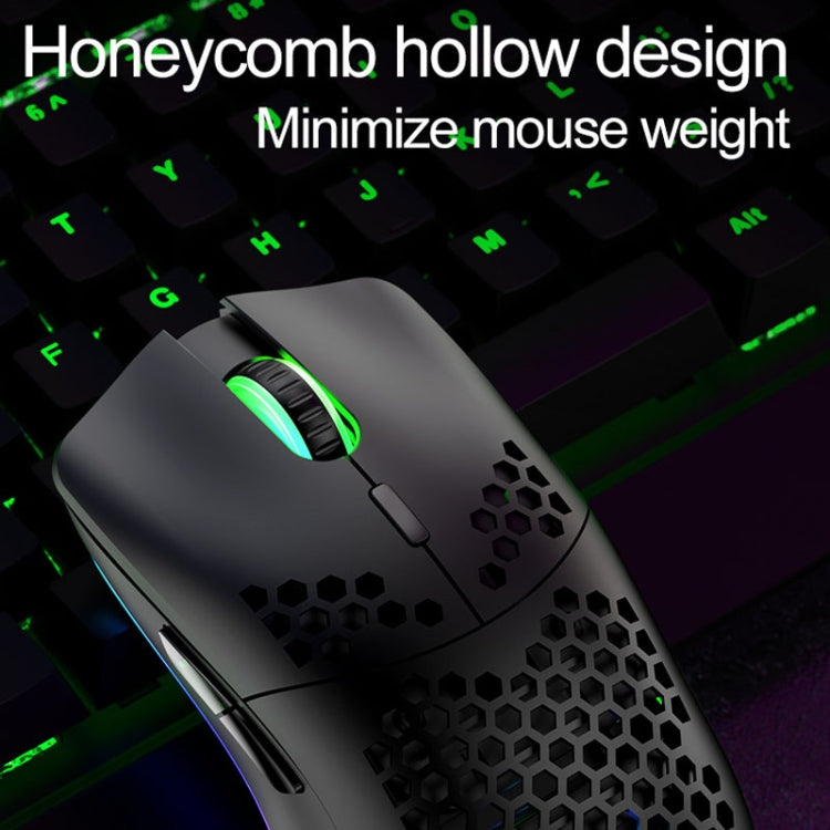 XUNSVFOX XYH80 Hollow Hole Rechargeable Wireless Gaming Mouse RGB Light Computer Office Mouse(Black) - Wireless Mice by XUNSVFOX | Online Shopping UK | buy2fix