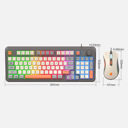 XUNSVFOX K820 Wired Gaming Mechanical Feeling 94 Keys Keyboard And Mouse Set(Shimmer) - Wired Keyboard by XUNSVFOX | Online Shopping UK | buy2fix