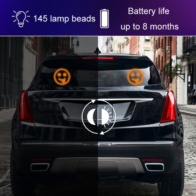 Car LED Funny Emoji Light Rear Windows Multifunctional Warning Smiley Light(Black) - Warning Lights by buy2fix | Online Shopping UK | buy2fix