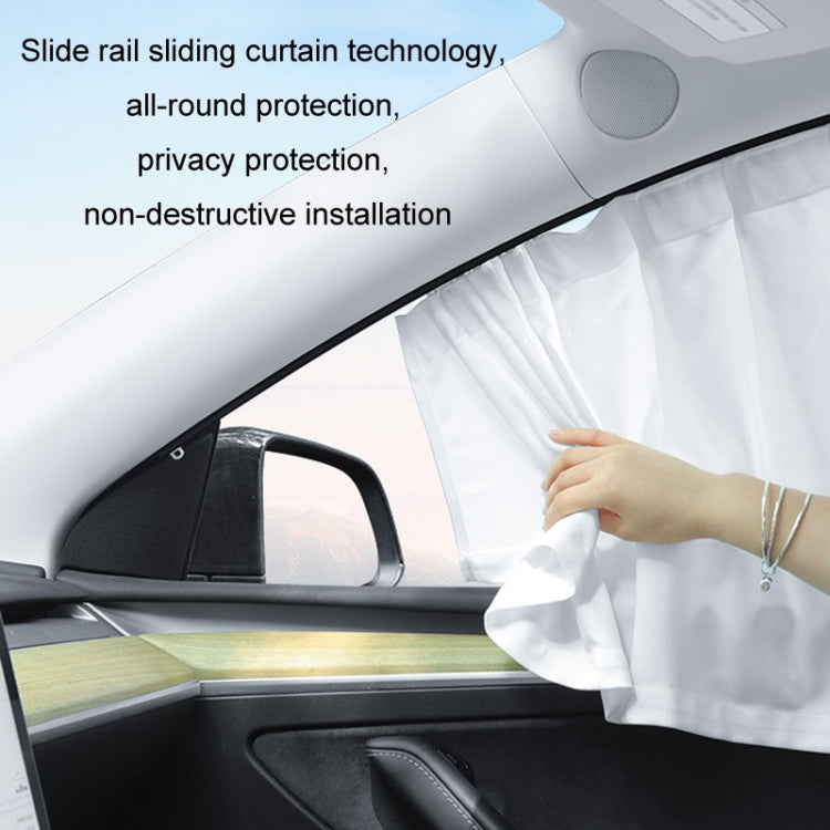 For Tesla Model Y 4pcs White Car Side Window Privacy Sun Protection Curtain - Window Foils & Solar Protection by buy2fix | Online Shopping UK | buy2fix