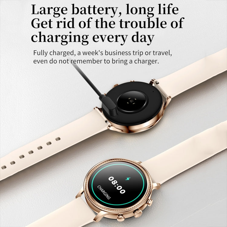 V60 1.39 Inch Health Monitoring Multifunctional Waterproof Bluetooth Call Smart Watch, Color: Gold Steel - Smart Watches by buy2fix | Online Shopping UK | buy2fix