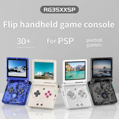 ANBERNIC RG35XXSP 3.5'' IPS Screen Flip Handheld Console Linux System WIFI Retro Video Game Player  64G(Black Transparent) - Pocket Console by ANBERNIC | Online Shopping UK | buy2fix