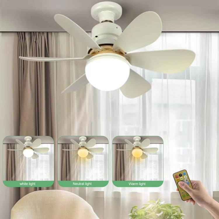 Home Small Fan Light E27 Snail Mouth Suspension Fan Lamp, Size: 420x205mm 30W Matcha Green(Remote Control Without Base) - Electric Fans by buy2fix | Online Shopping UK | buy2fix