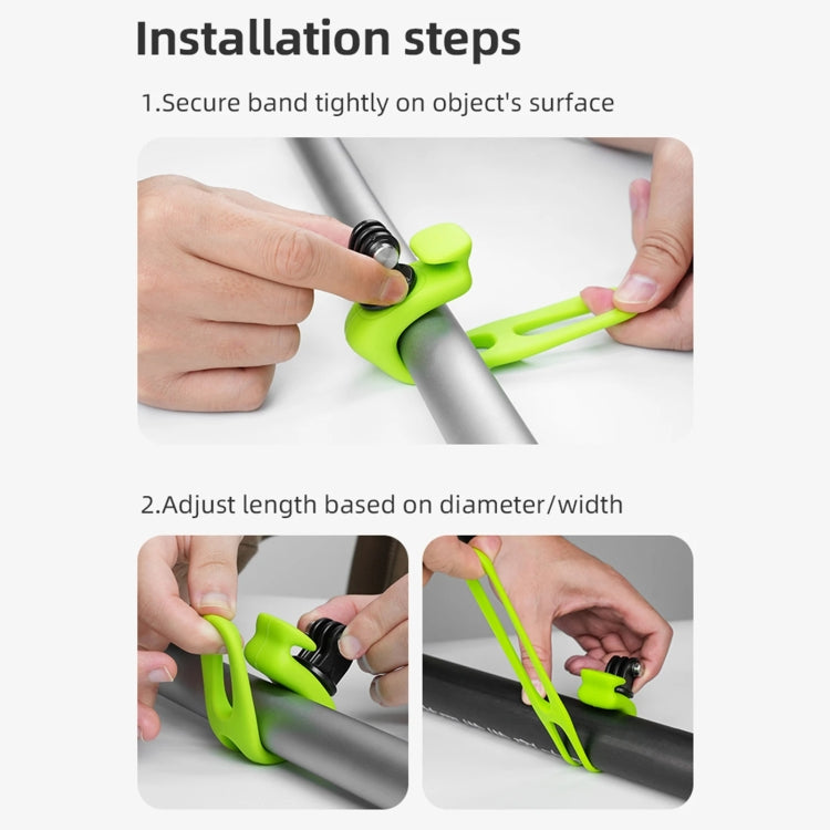 TELESIN TLQ-005 Elastic Quick Release Stand Multi-functional Fixed Silicone Strap Accessories(Green) - Holder by TELESIN | Online Shopping UK | buy2fix