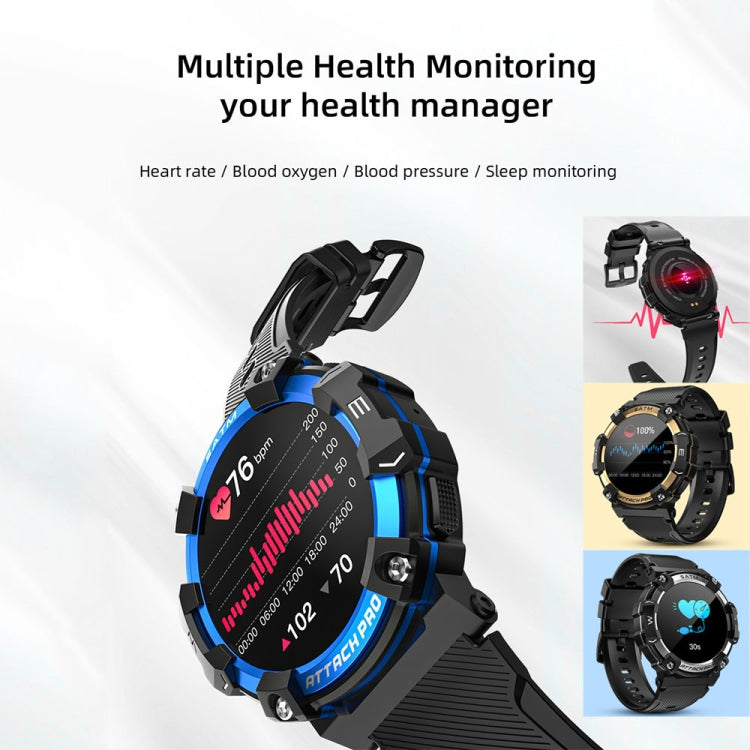 LOKMAT ATTACK 2 PRO 1.39-Inch 5ATM Waterproof Health Monitoring Bluetooth Smart Watch(Gold) - Smart Watches by LOKMAT | Online Shopping UK | buy2fix