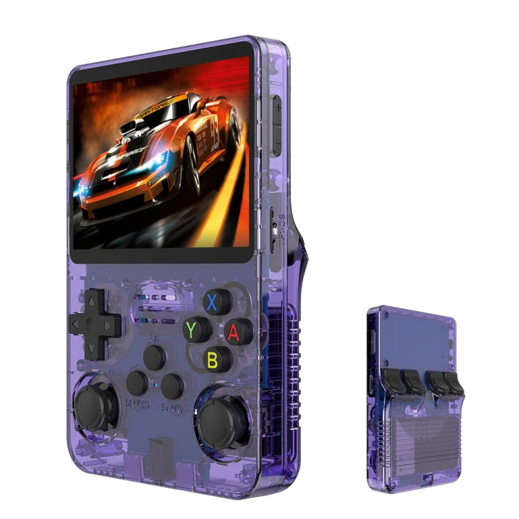 R36S Retro Handheld Game Console Linux System 3.5-Inch IPS Screen Portable Video Player 128G Purple Transparent - Pocket Console by buy2fix | Online Shopping UK | buy2fix